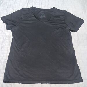 Black V-Neck Moisture Management T-Shirt